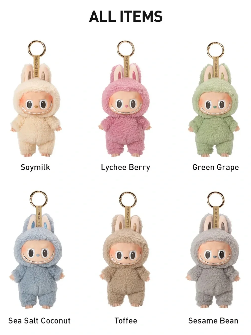 Exciting Macaroon Labubu in Toffee with designer overalls and bucket hat